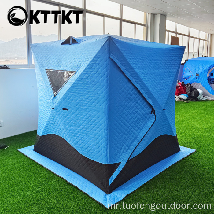 मैदानी 2 लोक बर्फ फिशिंग निवारा हिवाळ्यातील तंबू विंडप्रूफ